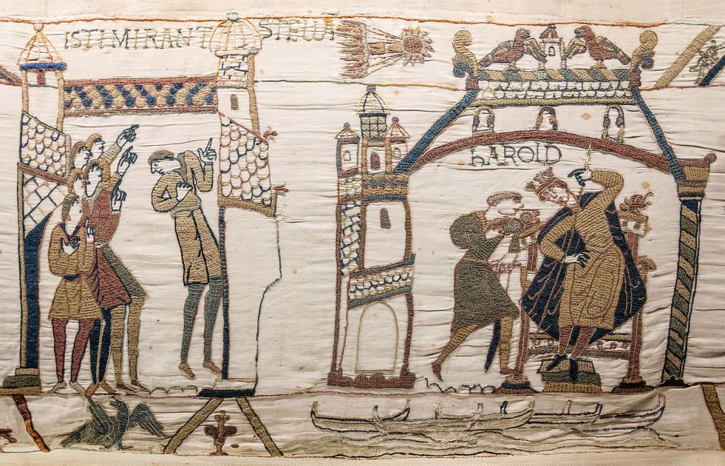 Section of Bayeaux Tapestry - Norman conquest - life in uk Test Bayeaux Tapestry - Citizenship life in uk Test